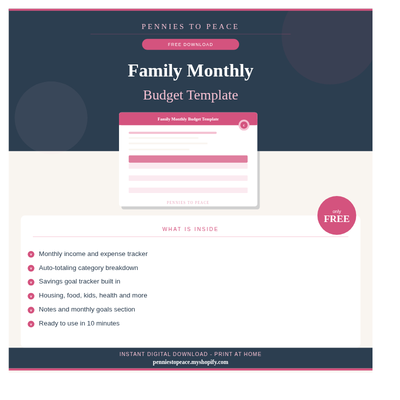 Family Monthly Budget Template